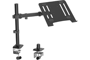 WORLDLIFT Monitor Halterung, Tisch Halterung Ständer für 17-32 Zoll LCD LED Bildschirm oder 13-17” Notebook, 2 Montageoptionen, VESA 75x75-100x100mm, Schwarz
