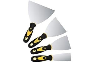 XIAOMOYU Couteau à Enduire, Spatules en Acier Inoxydable, Spatule Bricolage, Spatule Mastic, Spatule a Enduire- 4 Pcs