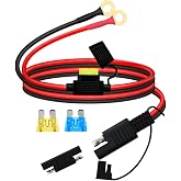 YINGAYOU SAE Cable with Ring Terminal Charger Cable Motorcycle Battery 14AWG 20A SAE Cable with Fuse for Motorcycles, Solar P