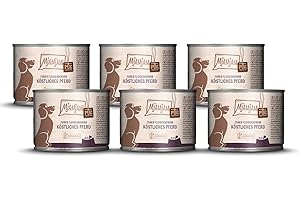 MjAMjAM Premium Nassfutter für Hunde, purer Fleischgenuss, köstliches Pferd pur, 6er-Pack (6 x 200 g), getreidefrei mit extra viel Fleisch