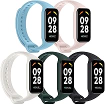 Ociodual Correa De Recambio Para Xiaomi Mi Band 8, De Color Blanco Silicona Enganche Metalico