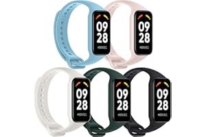 ASDONAL 5 Piezas Correas Compatible con Xiaomi Smart Band 8 Active/Redmi Smart Band 2, Correa de Repuesto para Xiaomi Mi Band 8 Active y Redmi Band 2 (5 Colores)