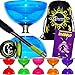 Produktbild Cyclone QUARTZ PRO Diabolo Set (6 Farbvarianten) Freiläufer (mit kugellager) Dreifache Lagerung Kombi-Set + Diablo Carbon-Handstäbe mit 10m ULTRA-SPIN Diaboloschnur + Mr Babache Booklet von Tricks in Deutsch +Reisetasche! (Blau)