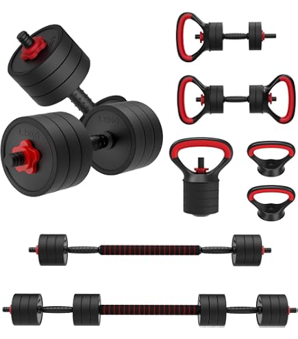 UKEEP Verstellbare Kurzhanteln Set – 2-in-1 Hanteln Bis 60 Kg, Umwandelbar Auf Langhantel!