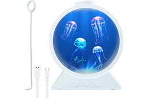 MUMISUTO Lampara Medusa,Jellyfish Lamp con 7 Colores y 2 Modos,Lámpara de Medusa Flotante Led Lampara Medusa Movimiento Relajación,Lamparas Medusas para Decoración de Domestico,Regalos para Niños (Blanco)