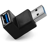 deleyCON USB 3.0 Winkel Adapter - 90° Grad Winkeladapter - A-Stecker zu A-Buchse - Kompatibel mit Allen USB Kabeln - Optimale