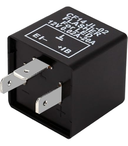 Relè Lampeggiatore Universale A LED 12V Modello CF13 - 3 Poli, 0,02-20A, Carico Indipendente Per Veicoli Asiatici (Piedinatura BLE)