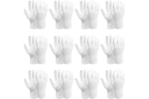 BORISCA 24 Pièces (12 Paires) de Gants Blancs Coton, Gants Hydratants, Gant Blanc Homme Femme, Gant en Coton pour L'Hydratation des Mains et L'Inspection des Bijoux