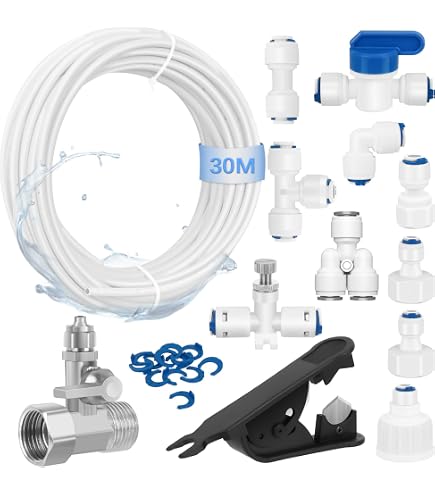 Kit Raccordement Eau 10 M Bleu 1/4" + Coupe-Tube – Pour Osmoseur, Réfrigérateur, Filtre à Eau – Installation Facile