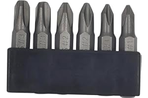 YRSSSA 6Pcs 35mm JIS Screwdriver Bit Set with Magnetic Tip, 1/4 Hex Shank, S2 Alloy Steel & 6-Slot Storage Strip – Perfect for Japanese Motorcycles, Cars, Bicycles, and Equipment (#1x2+#2x2+#3x2)