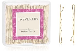 JASVERLIN Forcine per capelli bionde, dorate, decorative, di alta qualità, sicure e salde, per donne, accessori per capelli lunghi e spessi, 5 cm, 100 pezzi