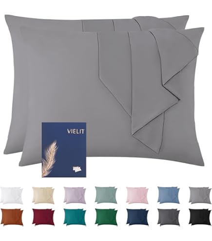 Set Da 2 Federe Per Cuscino 40x60 Cm In Microfibra Morbida - Certificato Oeko-Tex, Ipoallergeniche E Traspiranti - Colore Nero
