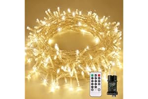 ‎NURKOO LED Lichterkette 15M 100 LEDs mit Fernbedienung Timerfunktion IP65 Wasserdicht für Innen und Außen Niederspannung für Party Weihnachten Garten