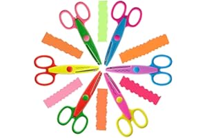 YPHZMTZ 6 Stück Bastelschere Set, DIY Kinder Zickzackschere, Kinderschere, Bastelschere Grundschule für Bastelarbeiten, Scrapbooking, Kinderdesigns