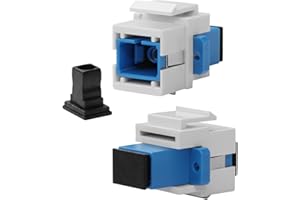 QIANRENON SC Fibra Óptica Keystone Módulo Adaptador Hembra a Hembra Acoplador Cable Conector para Panel de Parches y Enchufe de Pared