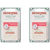 Euthymol Pink Dental Flosser, 164 ft x 2, Vegan Wax Coating, Mint Flavor, Wide Floss for Braces, Bridges &amp; Implants, Whitenin