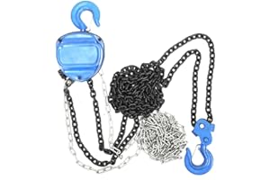 ECUTEE 2T /4400lbs Manual Chain Block Hoist Lifting Chain Puller 3m/ 10FT Chain for Lifting Pulling Construction Building Garage Warehouse Automotive Machinery, Heavy Duty 360° Rotation 2 Hooks Tool