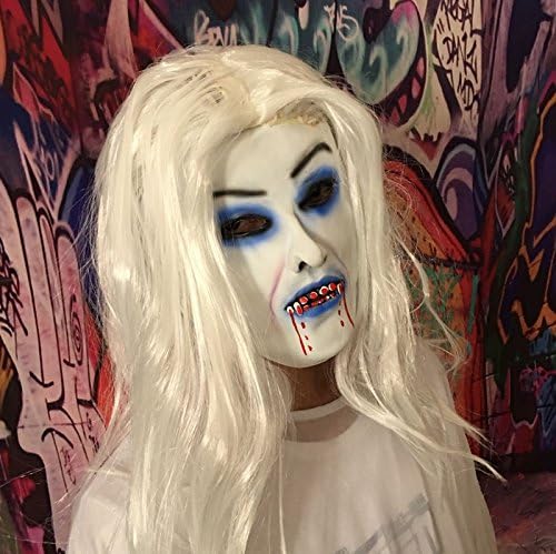 "Horror Screaming Scary The Rings Headgear Head Mask Soft Latex Halloween Costume "