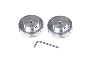YXTAII Pack-of-2 GT2 Timing Belt Pulley Synchronous Gear Aluminium Wheel for 3D Printer 60 Teeth, 5mm Bore, 6mm Width
