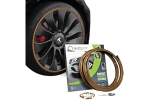 AlloyGator Bronzo Protezioni per cerchi per ruote fino a 19" | Compatibile con tutte le auto | Compatibile Tesla | Protezioni durevoli per cerchi | Guardie per cerchi | Disponibile in 15 colori