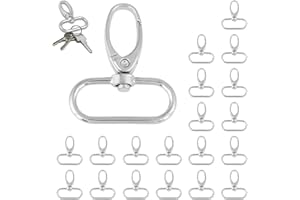BEUFEE 20 piezas Broche de langosta, cierres giratorios Cordón Broches giratorios Ganchos de aleación de zinc Llavero Gancho Llaveros Ganchos giratorios para monederos Llaveros(32mm)