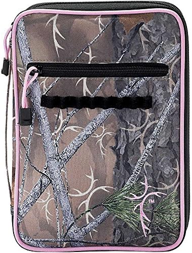 Truth Hunter Bible Cover with Cross Embroidery, Camouflage and Pink, Large