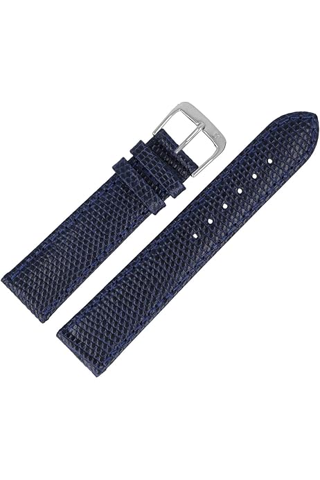 MARBURGER Uhrenarmband 18mm Leder - Hai Prägung XL Mit Montage-Set