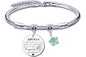 LUODAN Regalo Pulsera para Abuela Pulsera Abuela personalizada día de la Madre Regalo original，pulsera Abuela Regalo de cumpleaños para Abuela，Regalo para mi Abuela de Navidad