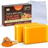 Turmeric and Kojic Acid Soap for Dark Spots, 2x100g | With Retinol, Collagen, Vitamin C &amp; Shea Butter, Deep Hydrate, Paraben