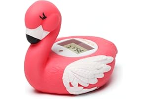 Doli Yearning Baby Bath Thermometer, Toddlers Floating Bath Toy, Bathtub Thermometer, at Celsius and Fahrenheit degree - Flamingo