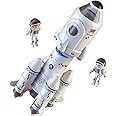 Masroo Space Shuttle Rocket Toys for 3 4 5 6 7 8 9 Years Old Kids Science Educational Toys 5-in-1 Aerospace Toys with 2 Astronauts, Projection Lamp, Space Adventure Toys Gift for Boys Girls 3+