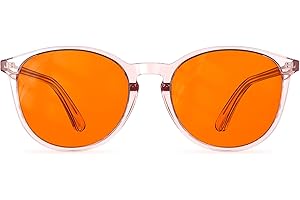Bloomoak 99.9% Blue Light Blocking Glasses, Gaming Retro Round Glasses, Relieve Eye Fatigue and Improve Sleep, Suitable for Screens/Games/TVs