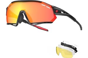 X-TIGER Gafas Ciclismo Hombre Polarizadas Gafas Ciclismo con 5 Lentes Intercambiables UV 400