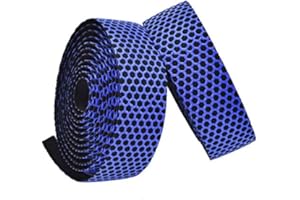 Dioche Cinta de Manillar para Bicicleta, 1 Par Carretera Bicicleta de Montaña Manillar Antideslizante Amortiguador de Cinta Correa Correa Tapón Final(Azul)