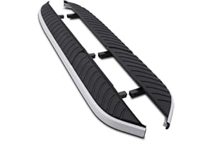 Predator 4x4 Black and Silver Side Steps Fixed Running Boards Aluminium Foot Rails Designed For Land Rover Freelander 2 L359 2007-2015