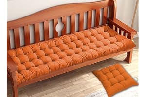 VISLARSC Padded Garden Bench Cushion 2/3 Seat Bench Cushion 80/100/120 Cm 140 X 40 Cm Rectangular Cotton Cushion for Indoor and Outdoor Deck Chair Swings