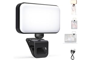 NEEWER Entry Level Version LED Selfie Light, 54 LEDs Plastic Clip on Phone Fill Lighting für iPhone, CRI88 650mAh, Tragbar für Computer Laptop Webcam Zoom Video Konferenz Makeup Aufnahme, N8