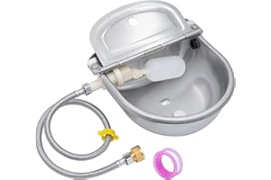 MUYIRTED Abbeveratoio Automatico Per Cani, Ciotola Acqua Cane Acciaio, Distributore D'acqua Per Cavalli, Galline, Animali Domestici, Da 1/2 Pollice Valvola A Galleggiante E Narghilè Ad Acqua Da 80 Cm