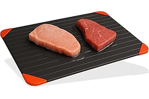 Homiely Defrosting Tray - Fast Thawing tray Defrosting Board and plate for Frozen Meat, Chicken, Defrost thaw plate (Tray with 4 red corners)