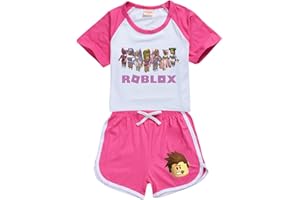 CKCKTZ Ensemble de vêtements pour fille avec t-shirt graphique Ro-blox et short, tenue d'été