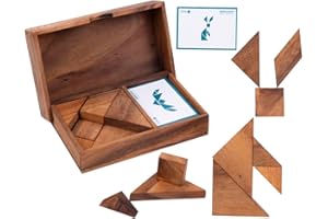 Engelhart – 350103 – Tangram Zwierzęta – podwójna układanka – gra z drewna – ekologiczna – 4+ – dla 1–2 graczy