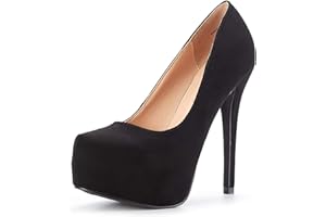 DREAM PAIRS Scarpe con Tacco a Spillo da Donna Décolleté con Tacco Plateau per Festa Lavoro