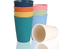 Audio frequency% 8 Pièces 300ml Gobelet Enfant Réutilisable Écologique - Tasse Plastique Pour Jus, Café, Camping - Sans Bpa