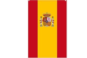 Durabol Bandera de España Con Escudo Vertical 150 x 90 cm Satén 2 anillas metálicas fijadas en el dobladillo