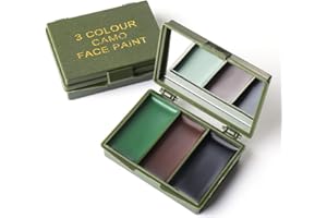 HAMKU 1Pcs Pintura Para Camuflaje Facial,Pinturas Pintura Militar Para Mimetización Con Espejo Incorporado. Pintura Para Cara De Las Fuerzas Armada, Para Caza En La Naturaleza(Marrón/Verde/Negro)