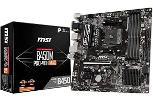 MSI B450M PRO-VDH MAX Scheda madre mATX, AM4, DDR4, LAN, USB 3.2 Gen1, M.2, VGA, DVI-D, HDMI, AMD RYZEN 1st, 2nd e 3rd Gen Ready
