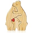 BRTNUP Wooden Bears Family Puzzle, 3 Bears Wooden Bear Family Puzzle Decorative Wooden Puzzle, for Mom Dad Unique Gift (Wood Color)