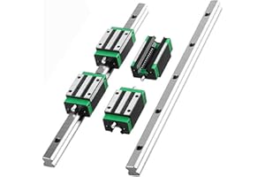 CNCMANS Linear Guide HGR15-600mm Linear Rail Guide set, includes 2Pcs HGR15-600mm Linear Rails and 4Pcs HGH15CA Bearing Block Sliding Block for Automated Machines (23.62inch)