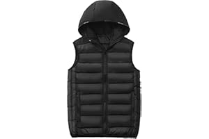 LAUSONS Chaleco Acolchado para Niños Invierno Cálido Niño Sin Mangas Chaqueta con Capucha