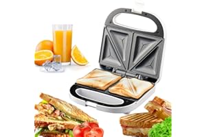 Domestic King White 2-Slice Sandwich & Toastie Maker With 750W Power, Featuring Indicator Lights, Non-Stick Plates, Automatic Temperature Control & A Cool-Touch Handle- DK18100